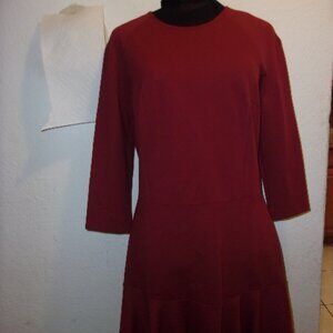 NWT BURGUNDY ARMANI EXCHANGE KNEE LENGTH DRESS L